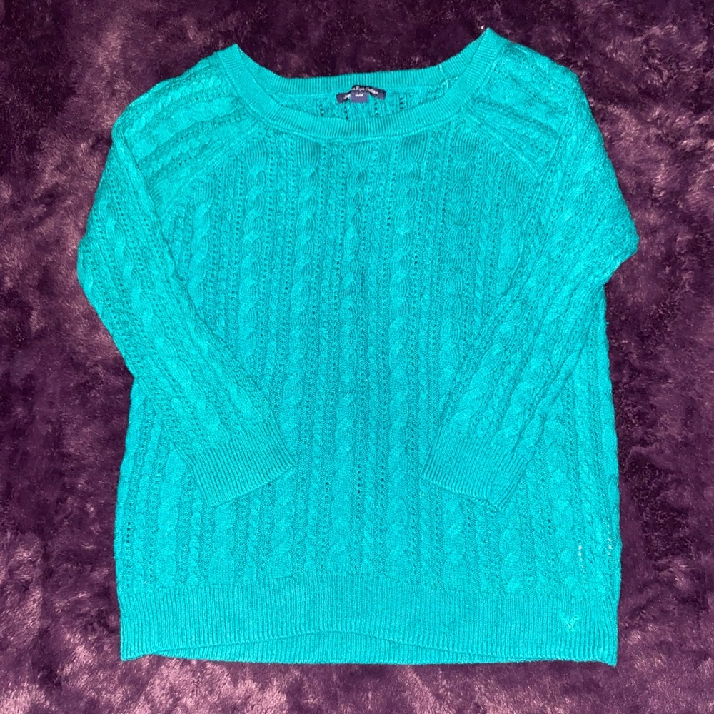 Aqua Blue Knitted Shirt